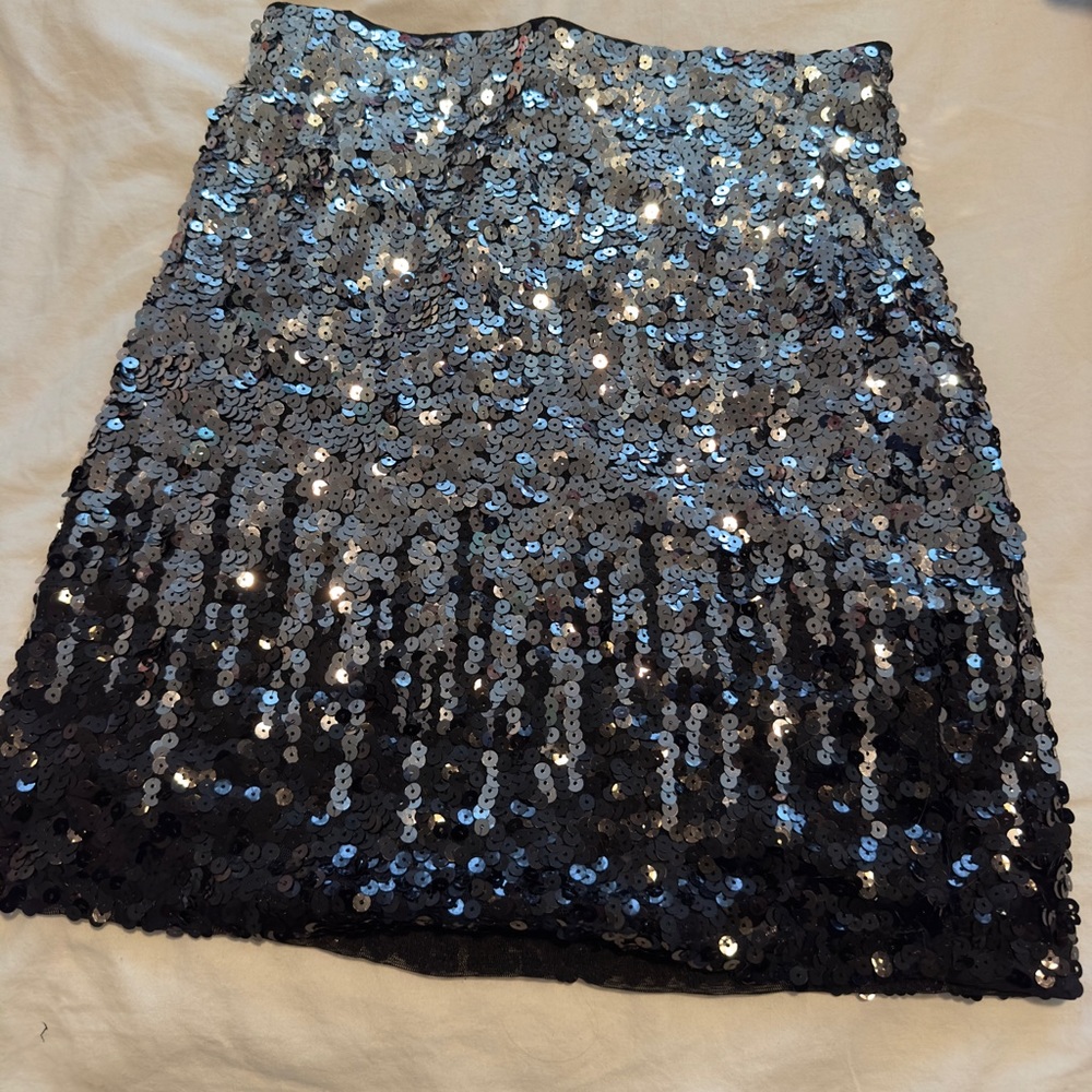 Silver and black sparkle skirt